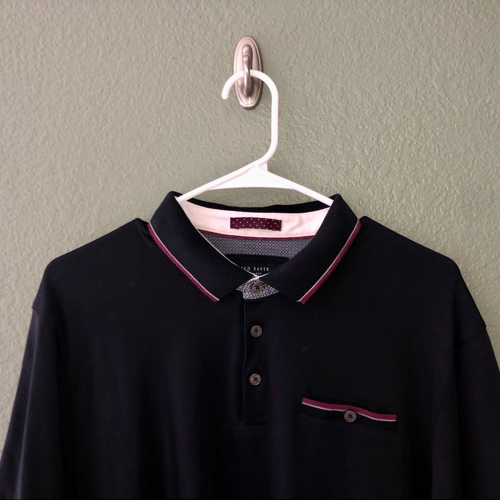 Mens Navy Blue Polo - Ted Baker London
